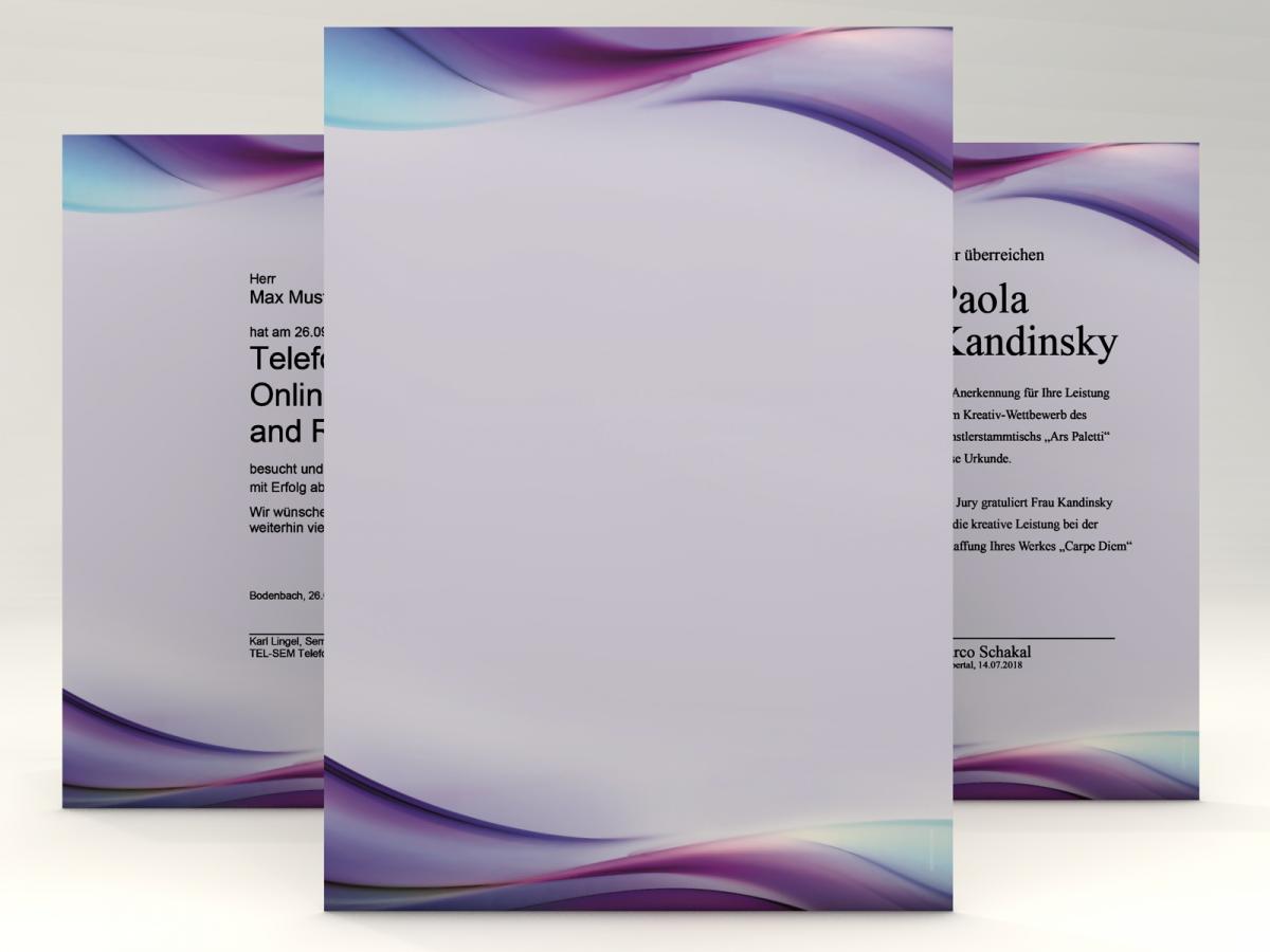 Certificate Paper  Aqua